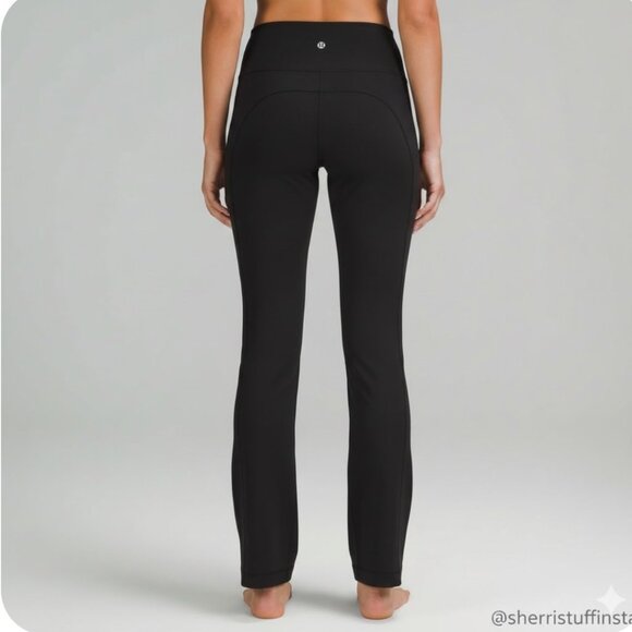 EXCELLENT Lululemon Skinny Groove Pant 31" Full Luon Black Yoga Leggings 8 - Picture 1 of 9
